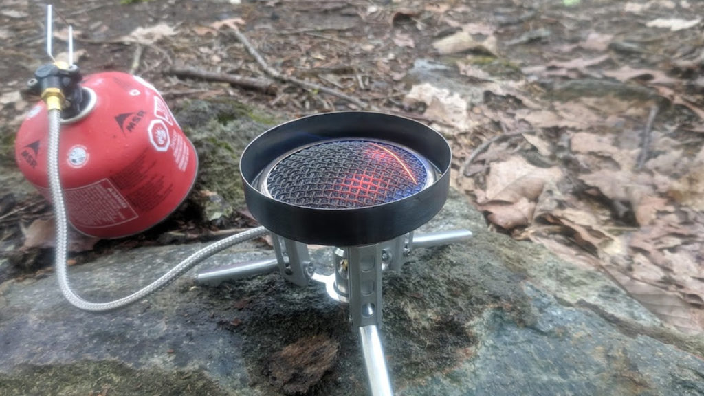 The glowing wire shows you when the MSR Windburner stove is burning.