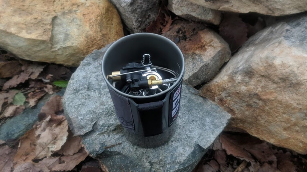 The MSR Windburner stove packs easily into the 1 and 1.8-liter pots.