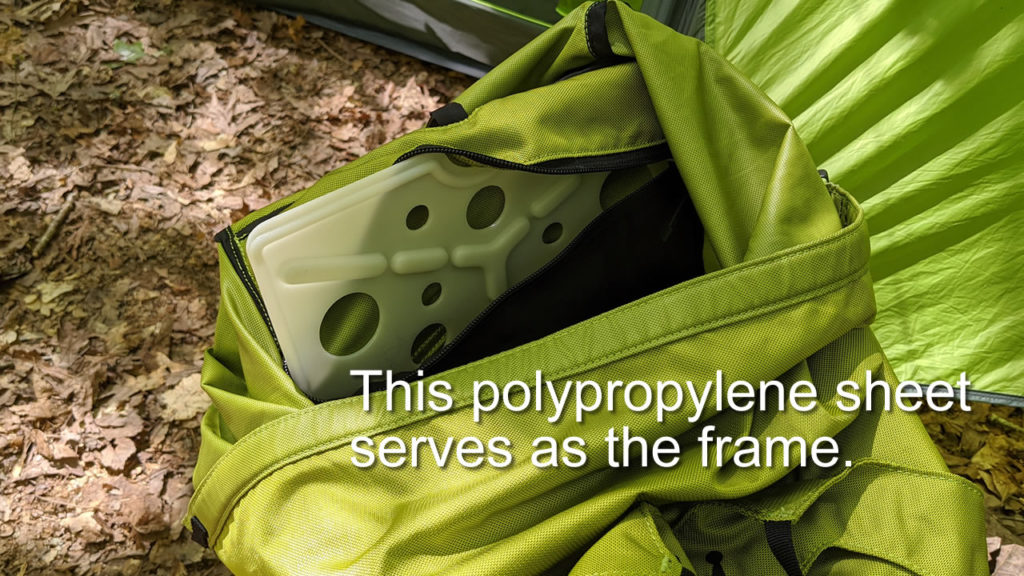 The polypropylene sheet that serves as the frame for the Crown2