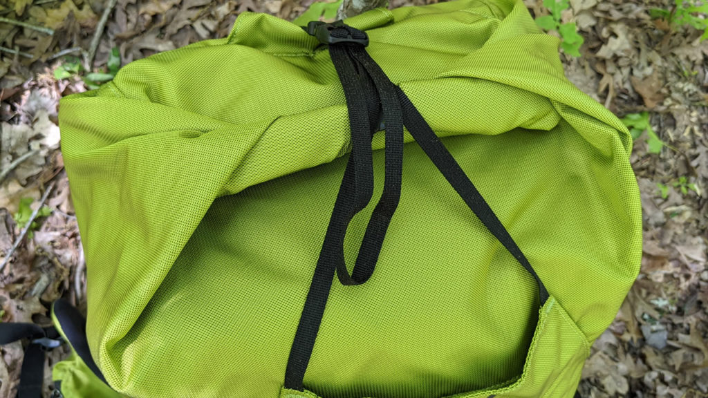 The roll top of the Granite Gear Crown2 backpack